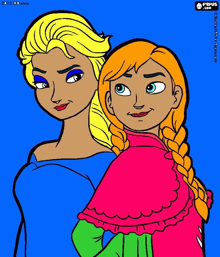 enza y ana para colorear