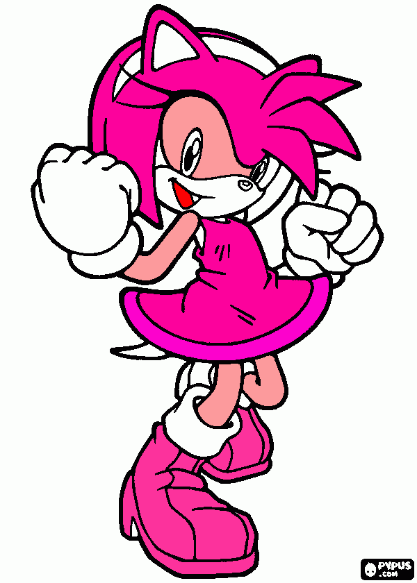 es amy rose de sonic  para colorear