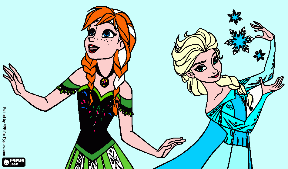 ES ANNNA Y ELSA para colorear