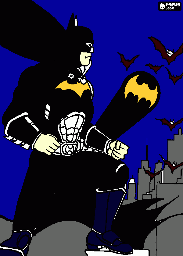 es batman en la guerra de los vampiros para colorear