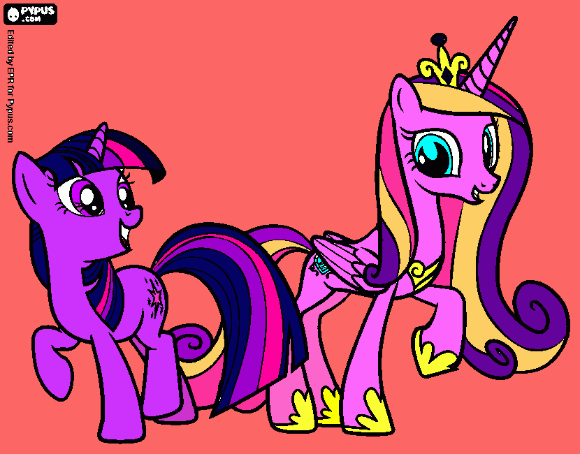 es cadence y twilight sparkle para colorear