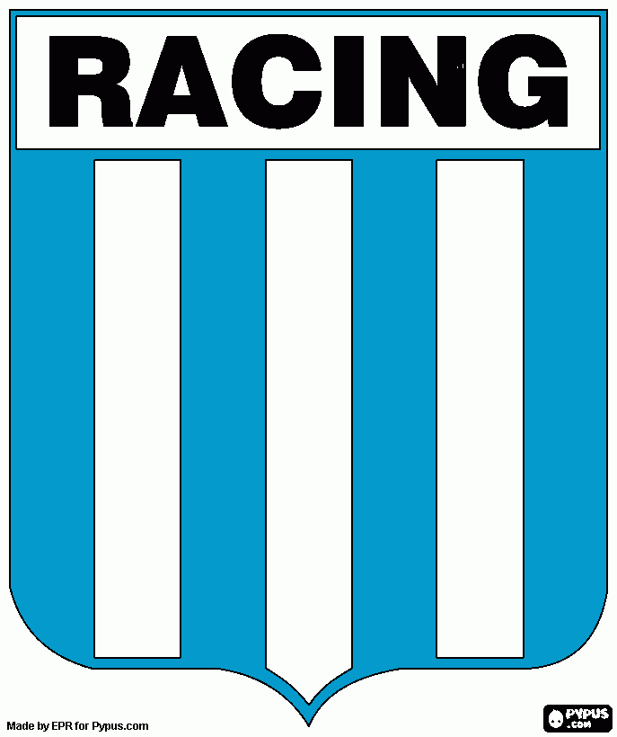 es celeste y blanco yes de racing para colorear