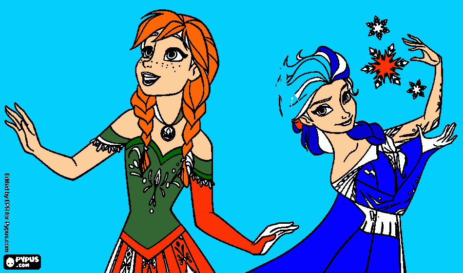 es de elsa y su hermana anaa para colorear