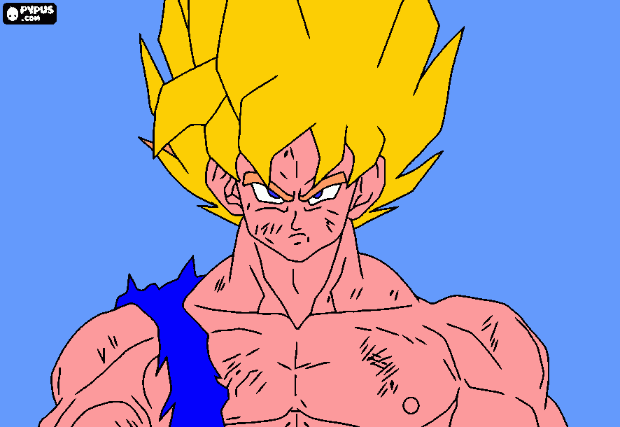 es de goku ssj1 en la saga de freezer  para colorear