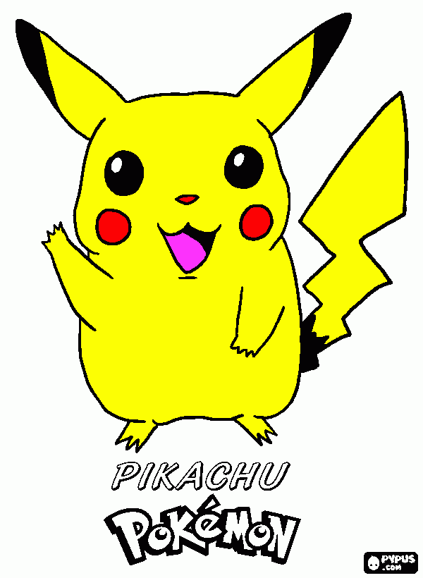 es de un pokemon que se llama pikachu para colorear