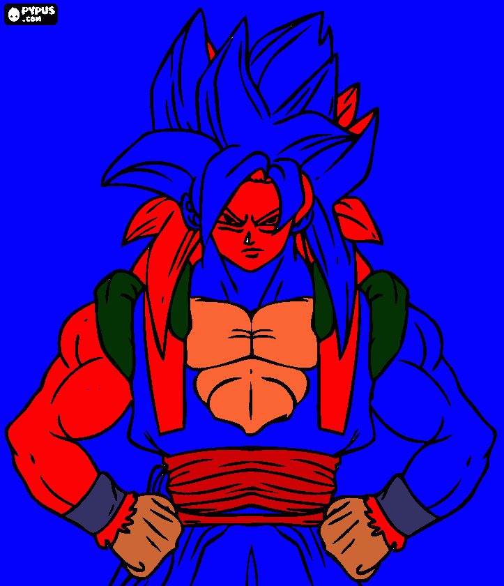 ES  GOGETA  ROJO  VERDE  Y  AZUL para colorear