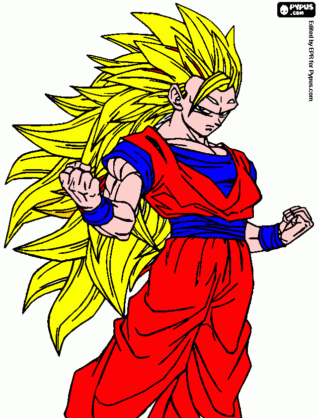 es goku por sus pelos algunas partes esrojo ustede novienron la saga de majin buu cuando goku se trnformo en super sjj 3 por una parte de la tranformacion de goku se le vio parte rojas que era de un episodeo perdido para colorear