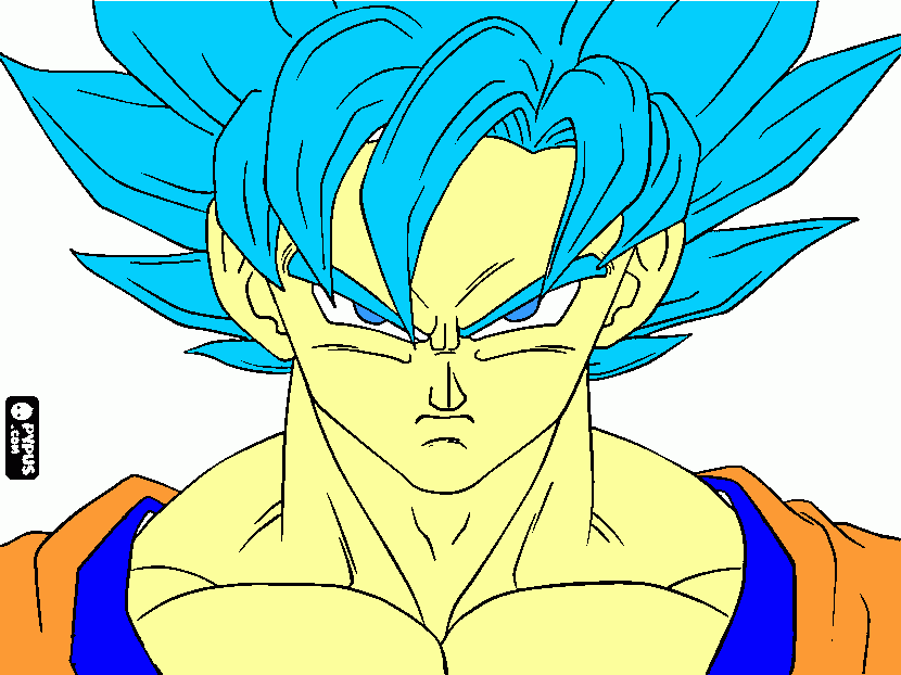 es goku ssj azul para colorear