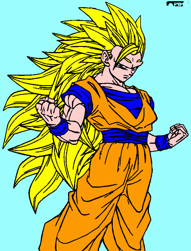 es goku super sayan 3 para colorear