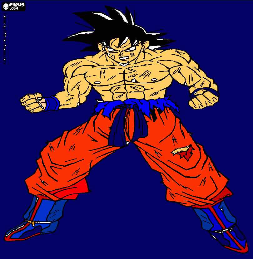 es goku xd para colorear