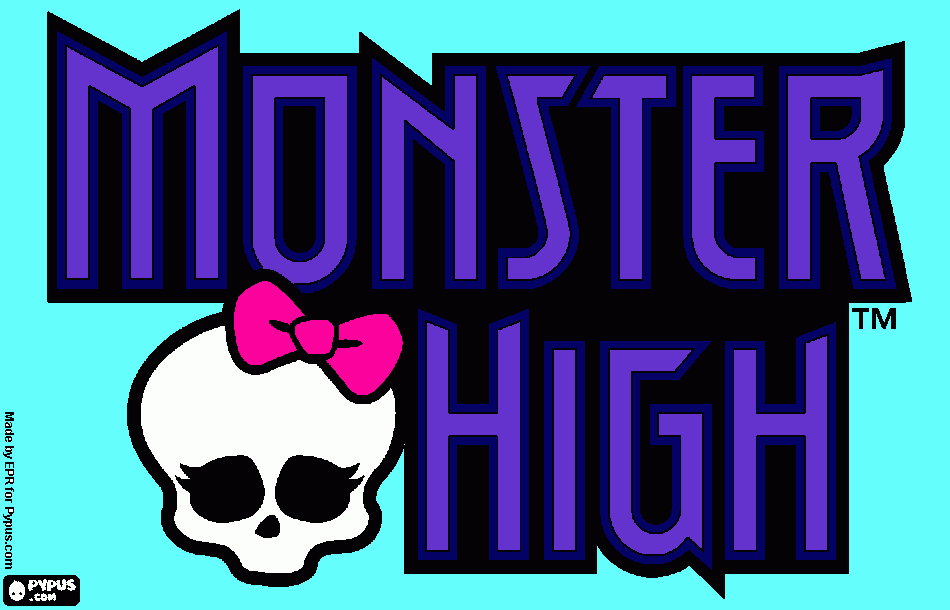 es la calavera y el nombre de monster high para colorear