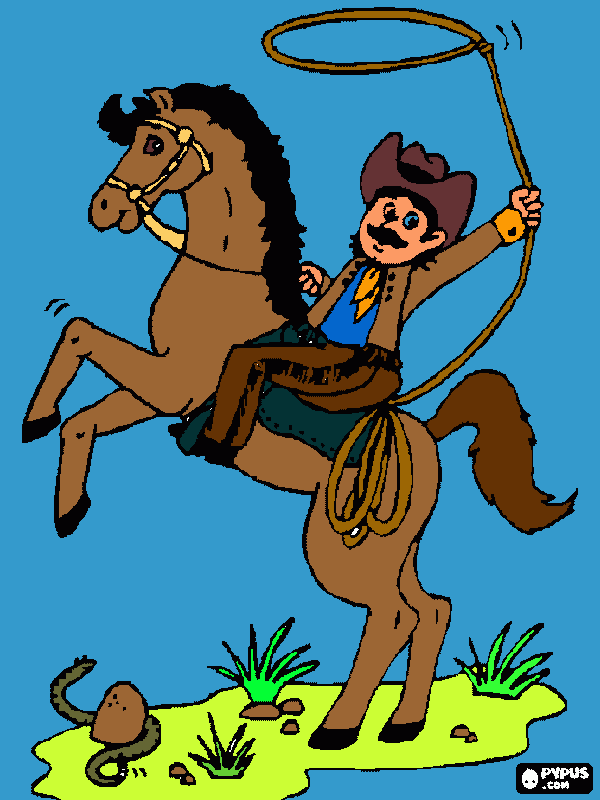 ES  MI  TIO  CRISTIAN  EN  CABALLO para colorear