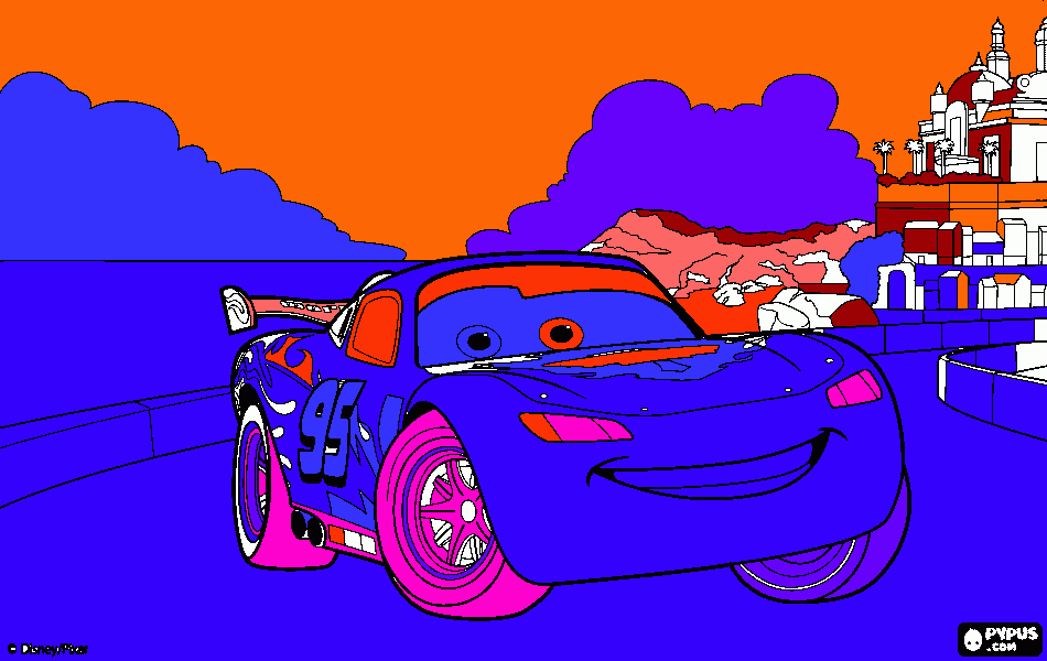 es muy lindo cars para colorear