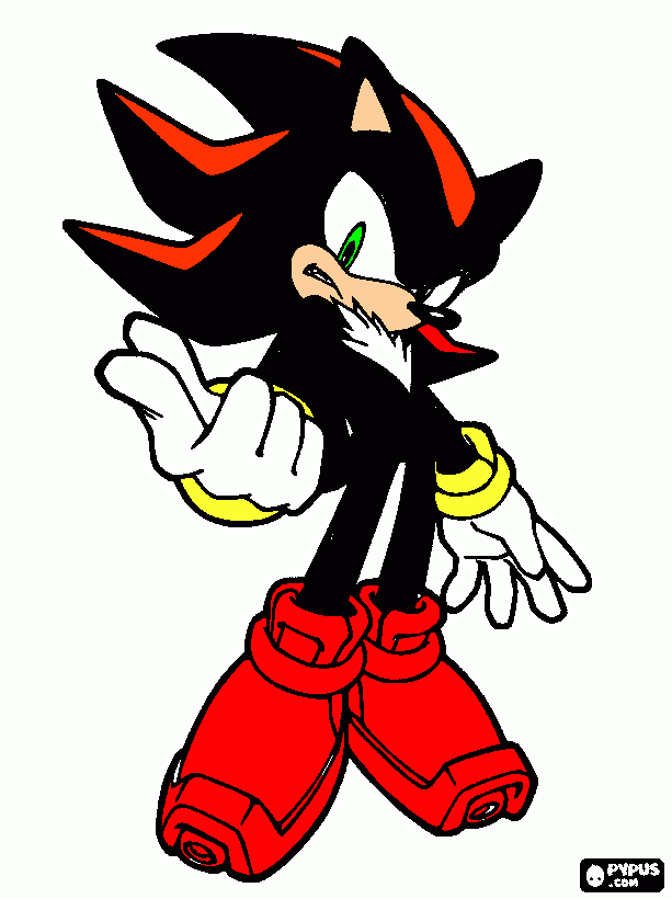 es negro con rojo es el hermano de sonic para colorear