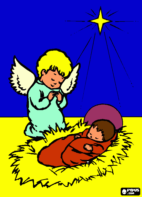 es un angel que esta resando a JESUCRISTO nuentro señor para colorear