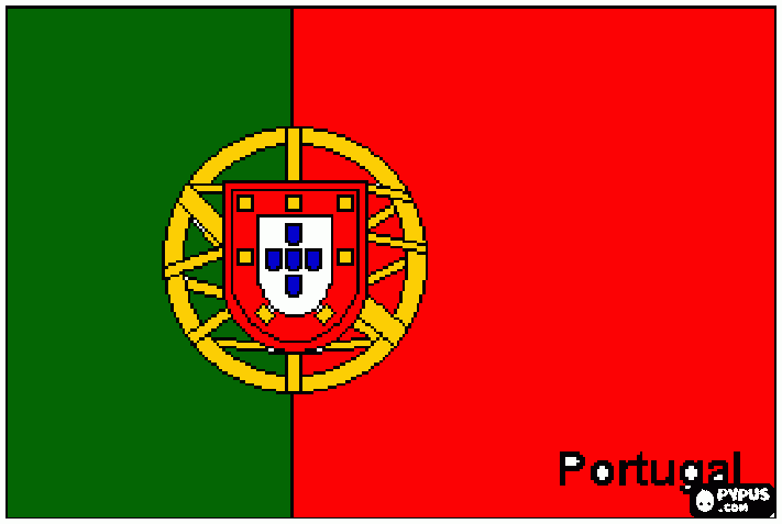 es un dibujo de portugal bueno nada soy fan de cr7 y pinte su bandera para colorear