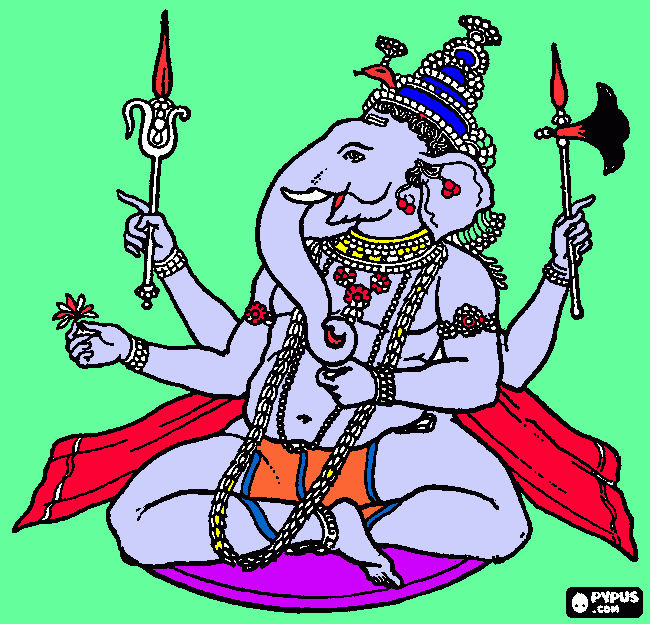 es un elefante hindu que es hermoso para colorear