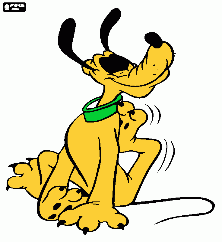 es un pero llamado perro pluto con oregas largas con unrabo largo y muchas cosas mas para colorear