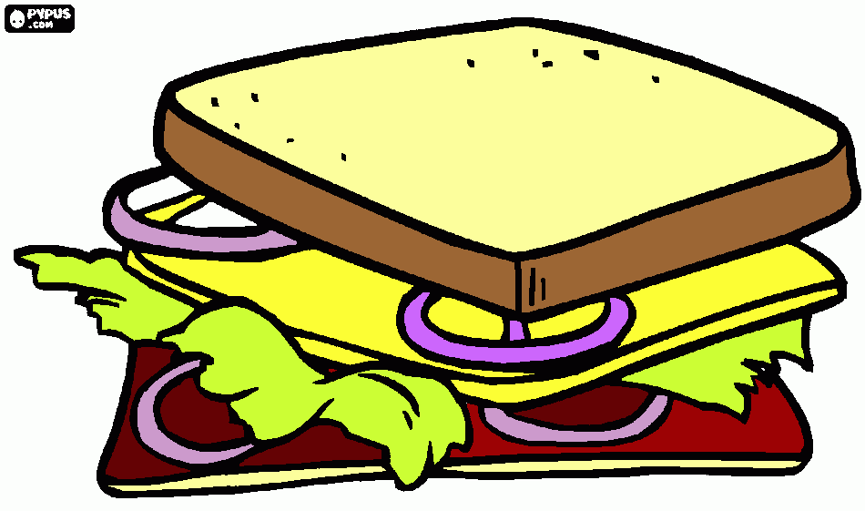 es un sandwich para colorear