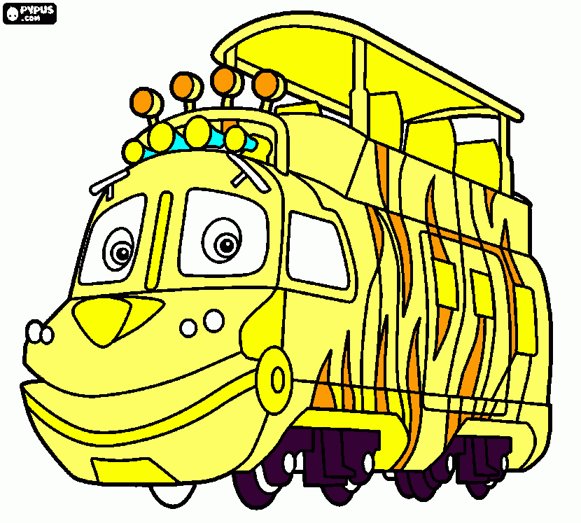 es un tren de zoo para colorear