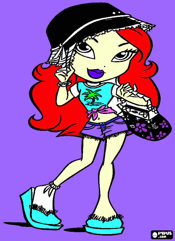 es  una  muñeca   llamada   bratz     muy   bonita para colorear