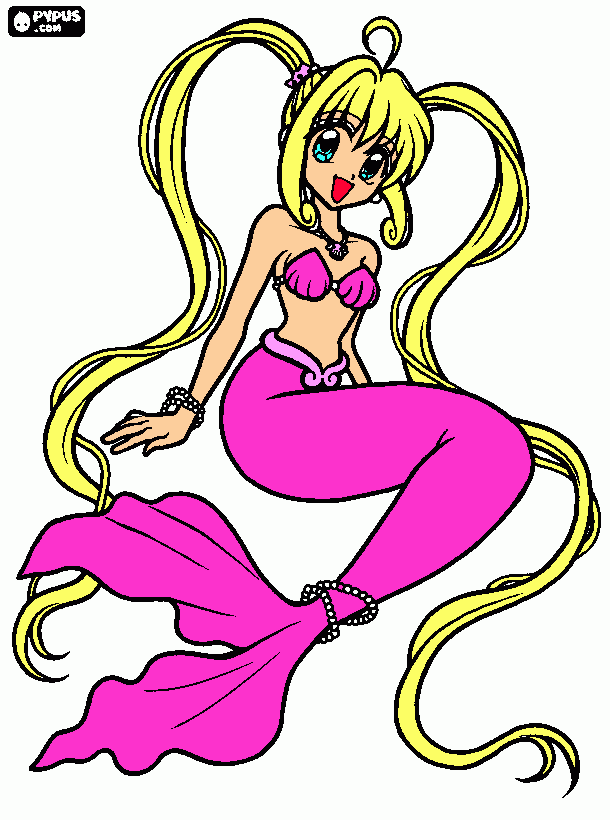 es una sirena es rubia se llama luchia para colorear