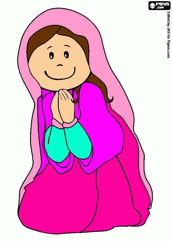 es una virgencita para colorear