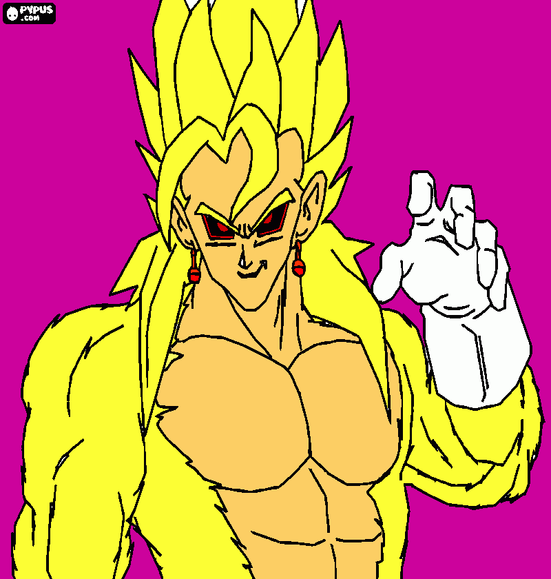 es vegeto segun llamado super sajayin3 fase dios malvado para colorear