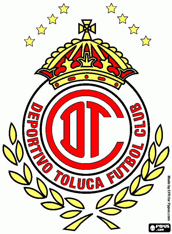 escudo de club toluca para colorear