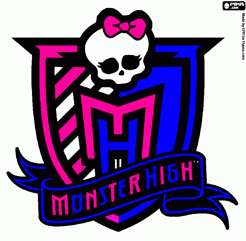 escudo de la escuela de monster high para colorear