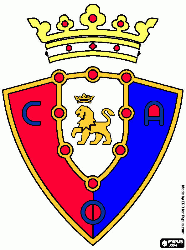 ESCUDO DE OSASUNA para colorear