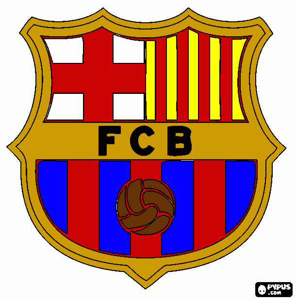 escudo del barça para colorear