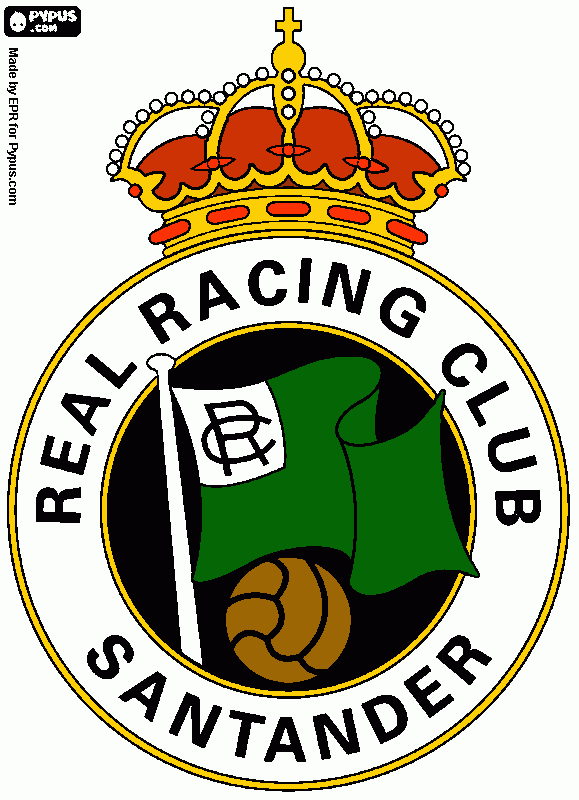 Escudo del Rácing de Santander para colorear