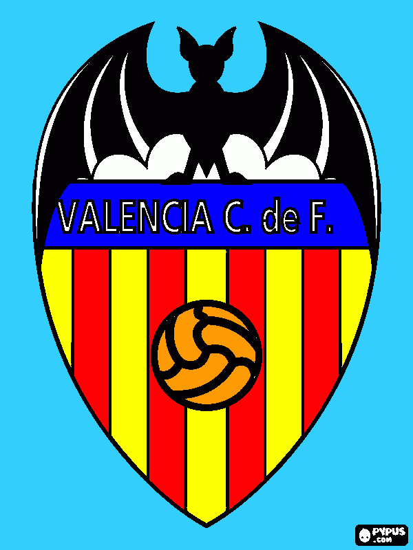 ESCUDO DEL VALENCIA CF para colorear