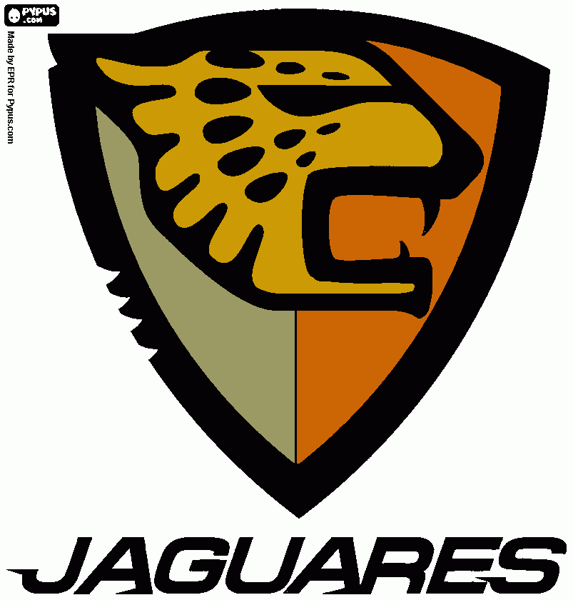 escudo jaguares para colorear