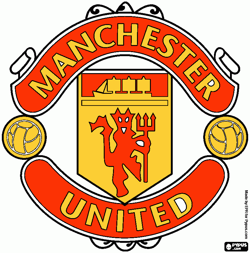 escudo  manchester  united para colorear