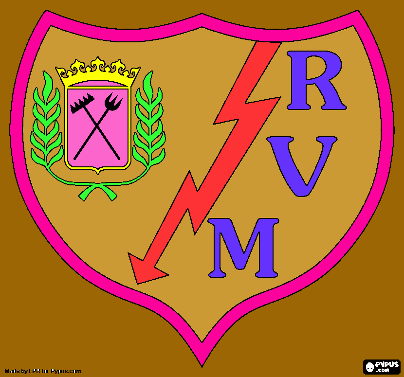 escudo rayo vallecano para colorear