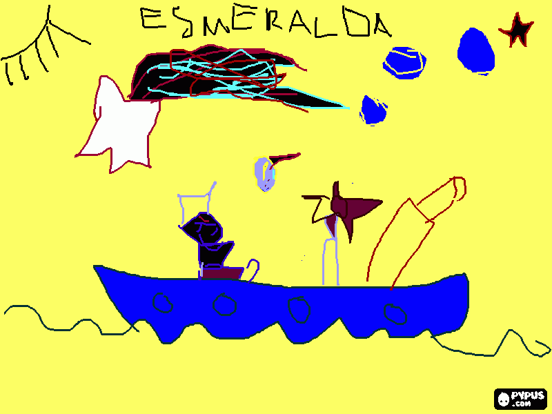 esmeralda y Arturo Prat  para colorear