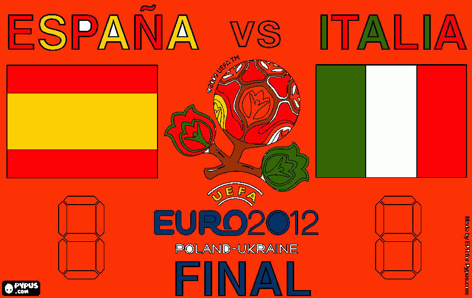 españa vs italia para colorear