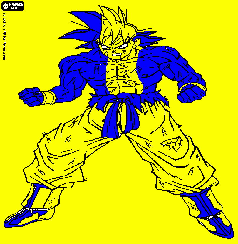 este dibujo es de goku bostero para colorear