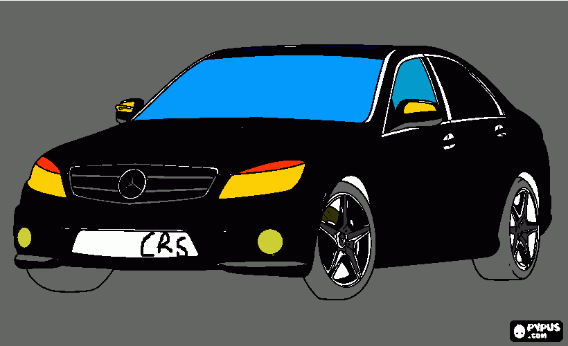 este es un dibujo coloreado por mí. Es un Mercedes Benz clase c para colorear