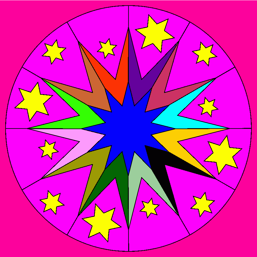 estrella de la fantasia para colorear