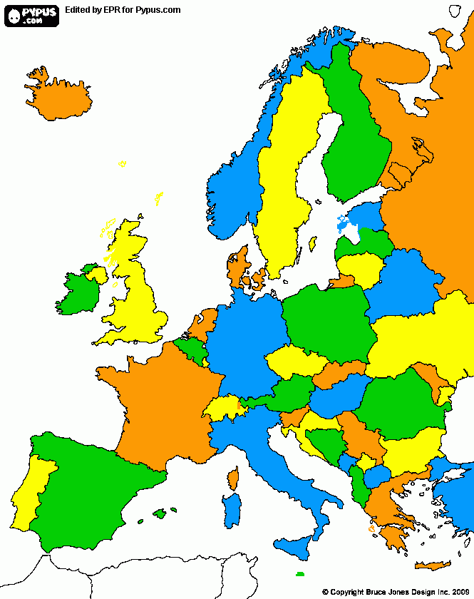 Europa 4 colores Darío para colorear