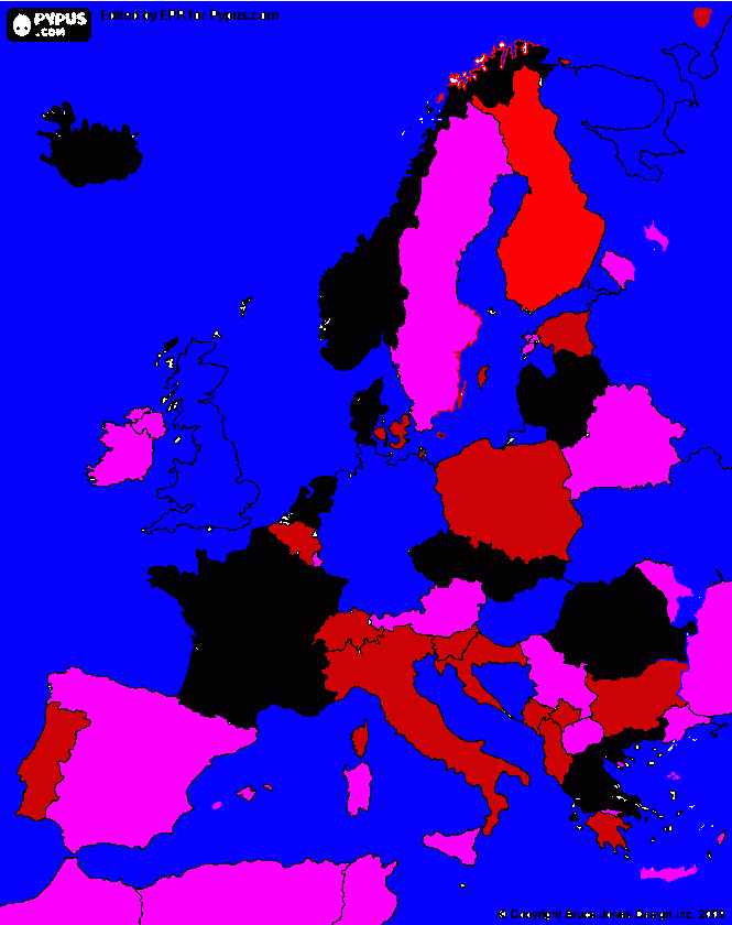 Europa 4 colores Hikson para colorear