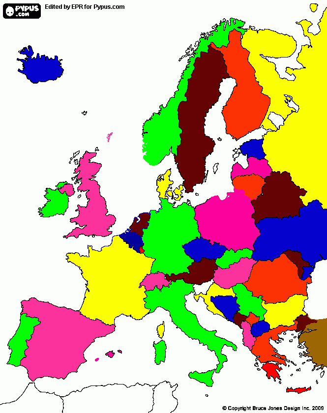 Europa a color para colorear