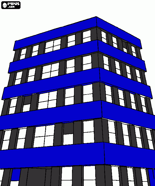 fachada de edificio para colorear