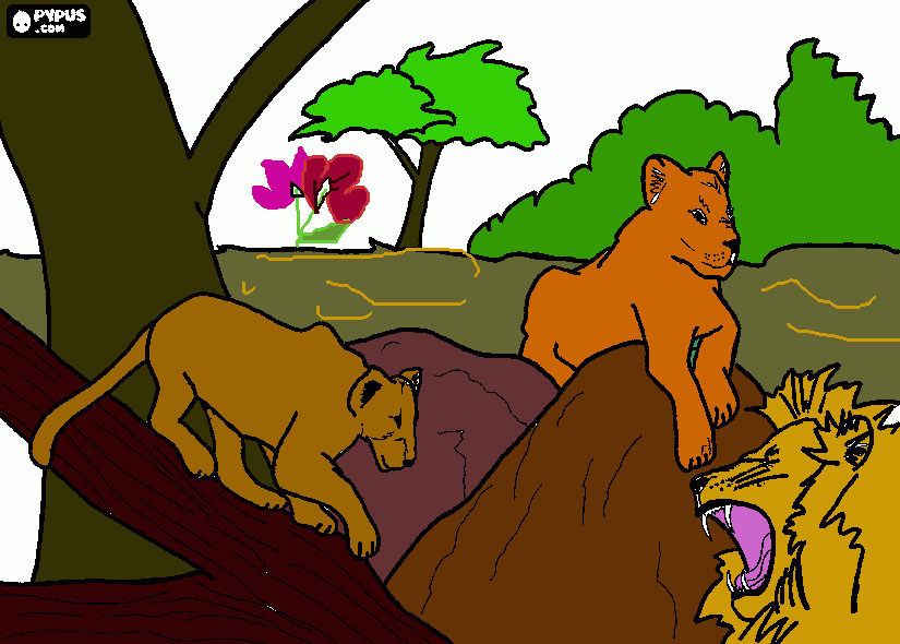 familia de tigres para colorear