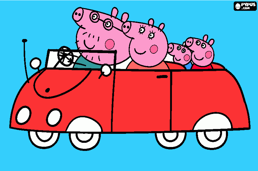 Family Peppa Pig para colorear