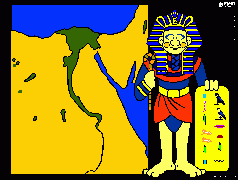 faron y mapa de egipto para colorear