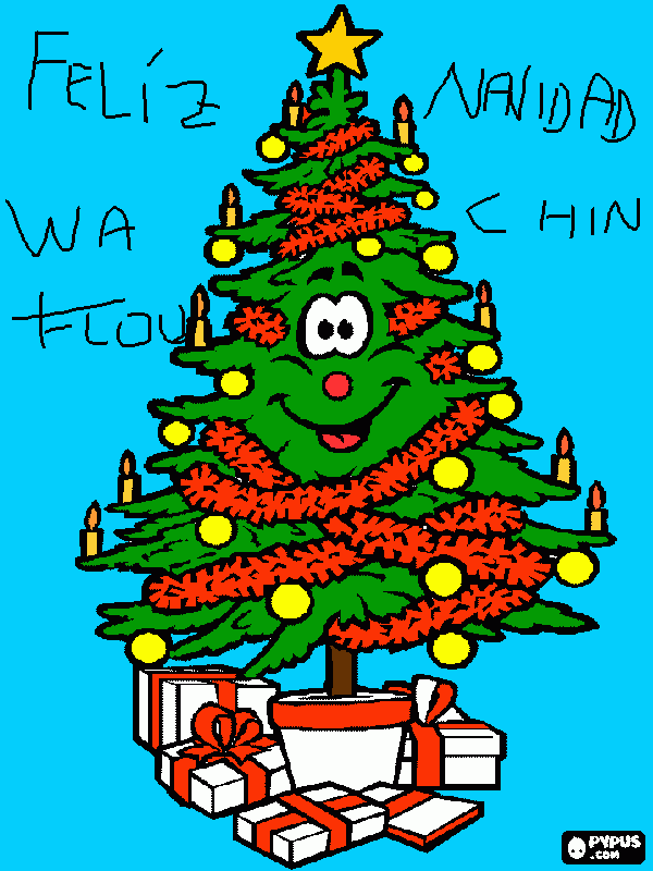 Feliz navidad Wachinflou para colorear